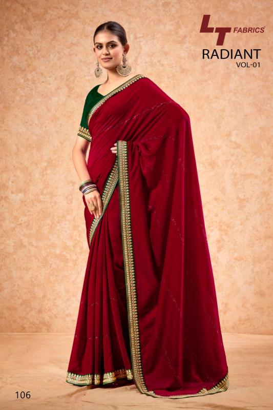 radiant vol 1 by lt fabrics dola silk casual printed saree with fancy blouse