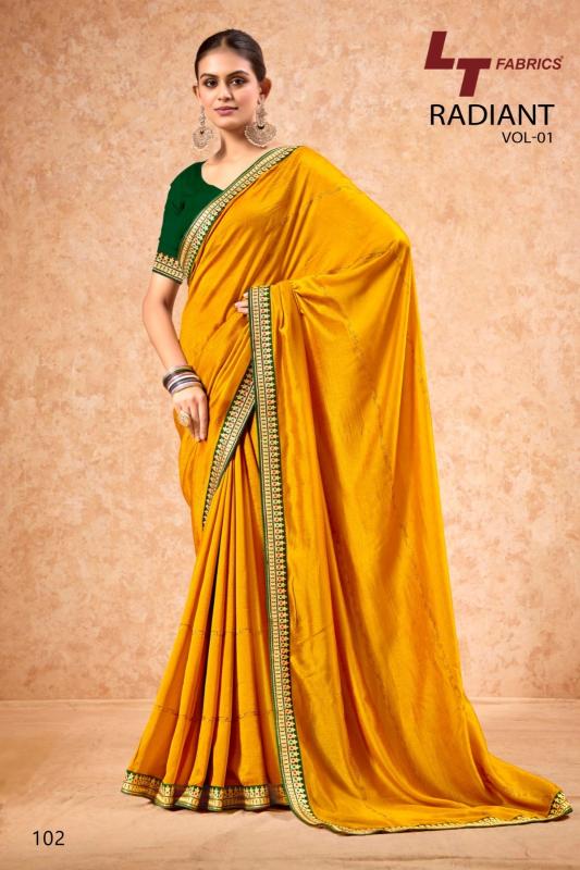 radiant vol 1 by lt fabrics dola silk casual printed saree with fancy blouse