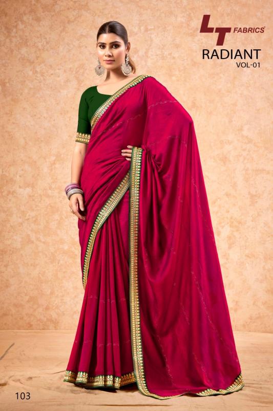 radiant vol 1 by lt fabrics dola silk casual printed saree with fancy blouse