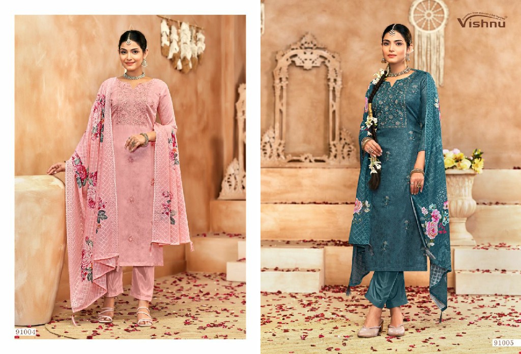Vishnu Raahat Vol-2 Wholesale Simmer Georgette With Work Dress Material