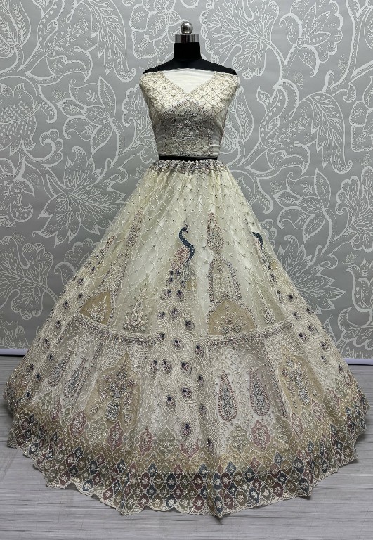 Anjani Art D.no 2823A to 2823D Wholesale Four Side Beautiful Lace and work all over Lehengas