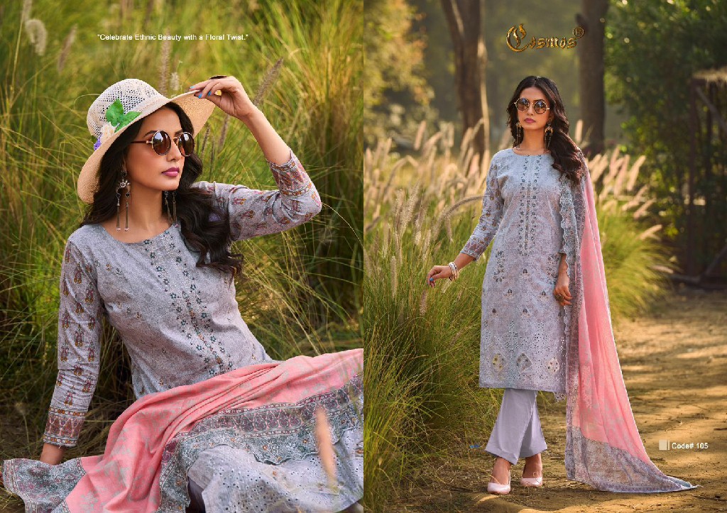 Cosmos Bin Saeed Premium Vol-1 Wholesale Lawn Cotton With Embroidery Dress Material