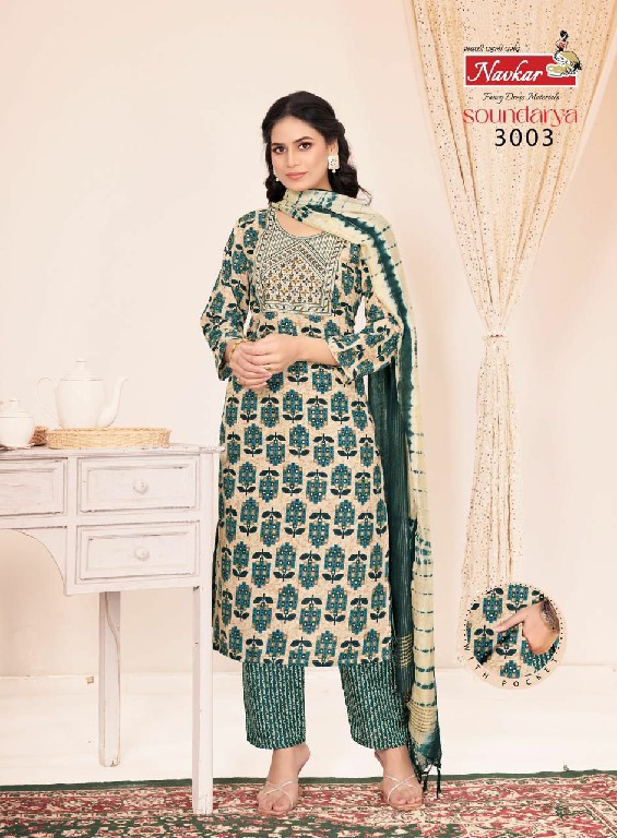 Navkar Soundarya Vol-3 Wholesale Straight Cut Top With Pant And Dupatta