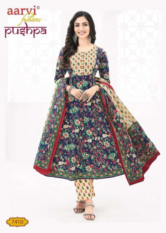 aarvi fashion pushpa vol 1 cotton fully stitch casual anarkali 3pcs dress