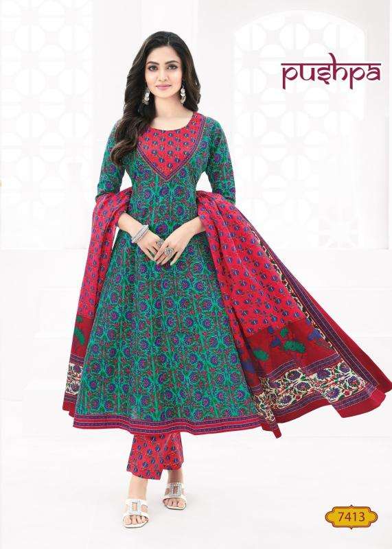 aarvi fashion pushpa vol 1 cotton fully stitch casual anarkali 3pcs dress