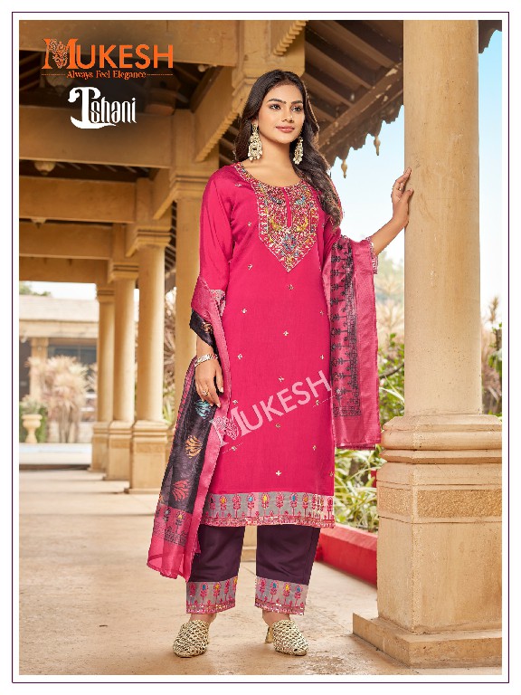 Banwery ishani viscose roman silk readymade classic 3pcs dress online
