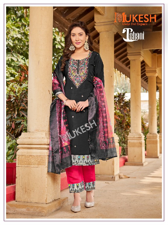 Banwery ishani viscose roman silk readymade classic 3pcs dress online
