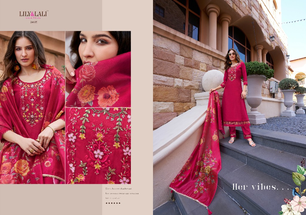 srivalli Vol-2 by lily And lali handwork viscouse full stitch party wear suits for women