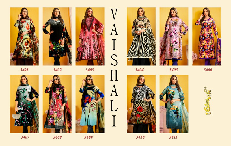 Vaishali Vol-3400 Vivid Visuals Wholesale Digital Suits Collection