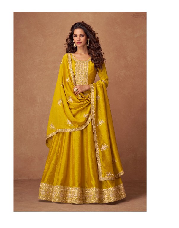 Aashirwad Rashmika Wholesale Premium Silk Free Size Stitched Gowns