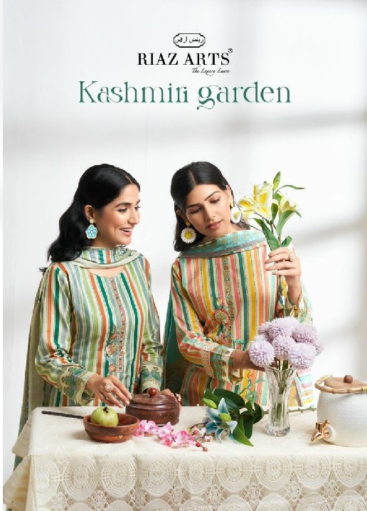 Riaz Arts Kashmiri Garden Wholesale Pure Viscose Cotton With Embroidery Dress Material