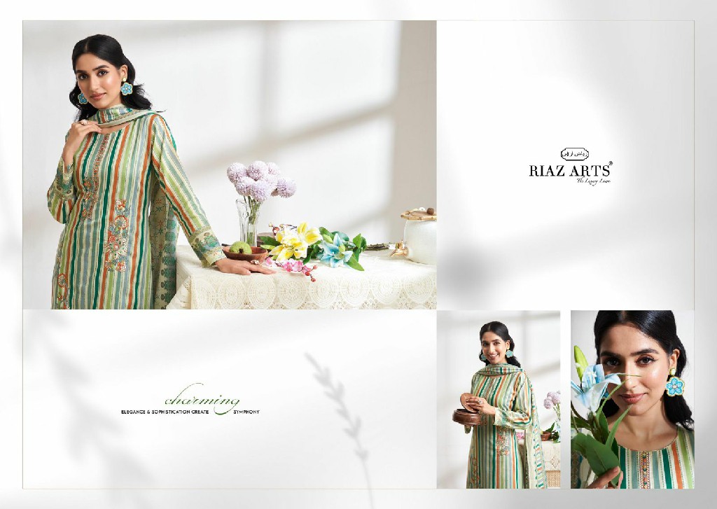 Riaz Arts Kashmiri Garden Wholesale Pure Viscose Cotton With Embroidery Dress Material