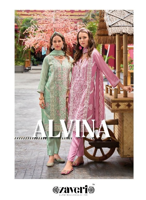 Zaveri Alvina Wholesale Soft Blooming Embroidery Work Readymade Suits