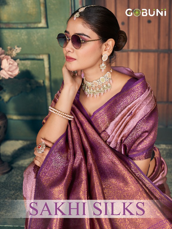 gobuni sakhi silks zari silk stylish look sarees online