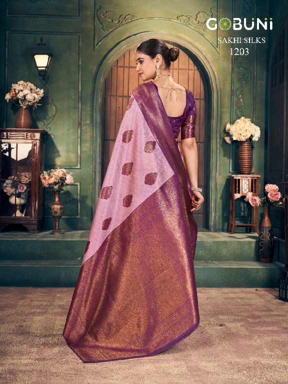 gobuni sakhi silks zari silk stylish look sarees online