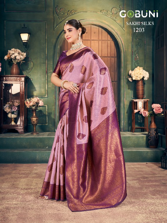 gobuni sakhi silks zari silk stylish look sarees online