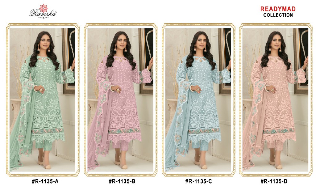 Ramsha R-1135 Wholesale Readymade Indian Pakistani Salwar Suits