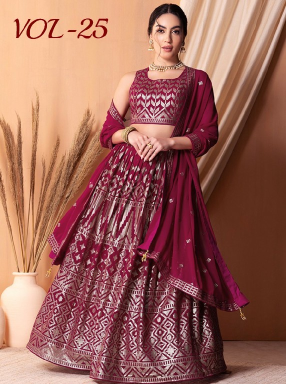 Zeel Clothing Zeel Vol-25 Wholesale Georgette Fabrics Designer Lehengas