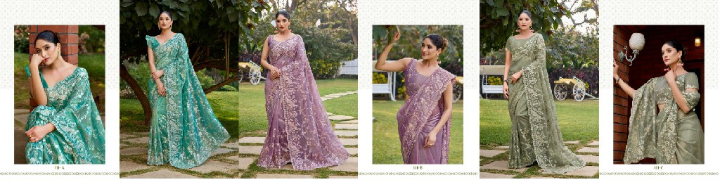 Durga Fashion Series 111A to 111C Wholesale Festive Sarees