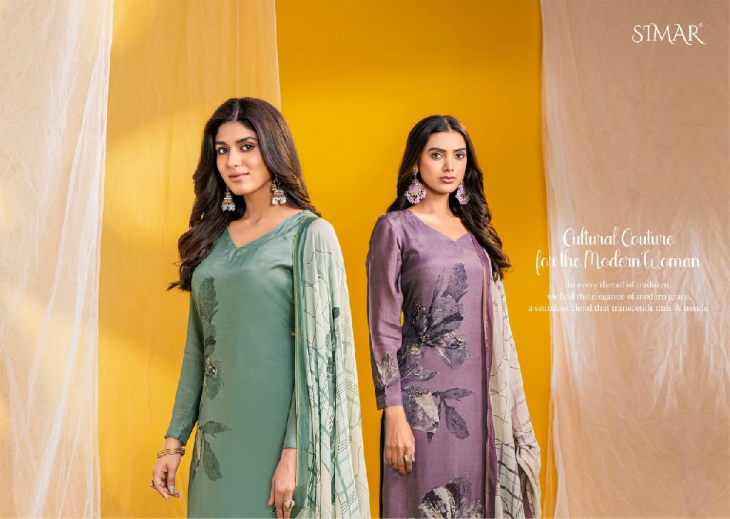 Glossy Simar Saanvi Wholesale Pure Viscose Muslin With Handwork Salwar Suits