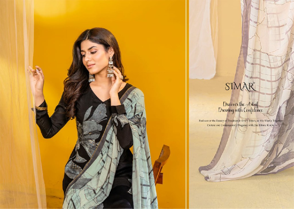 Glossy Simar Saanvi Wholesale Pure Viscose Muslin With Handwork Salwar Suits