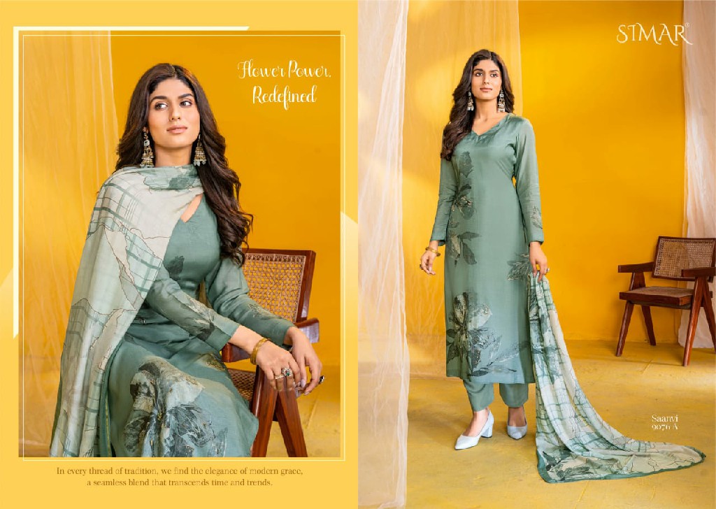 Glossy Simar Saanvi Wholesale Pure Viscose Muslin With Handwork Salwar Suits