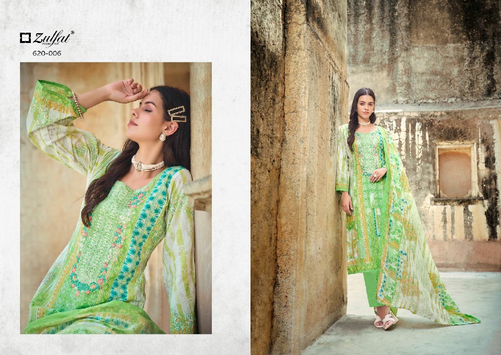 Zulfat Gulnaaz Wholesale Pure Cotton Designer Work Dress Material