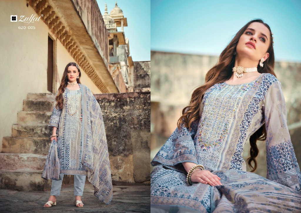 Zulfat Gulnaaz Wholesale Pure Cotton Designer Work Dress Material