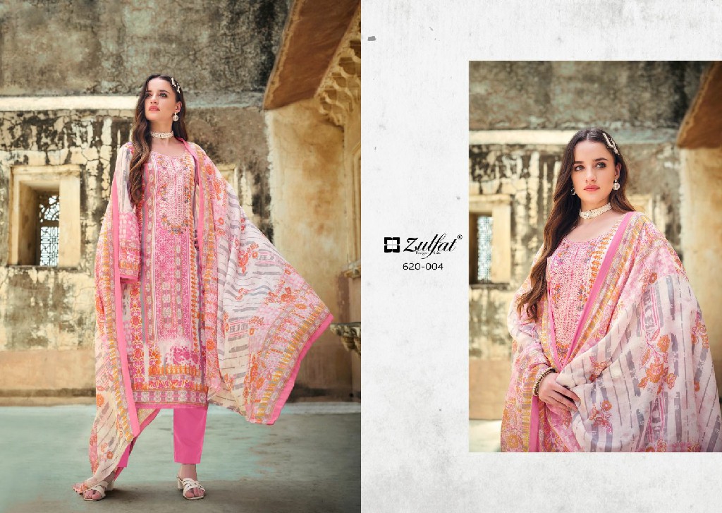 Zulfat Gulnaaz Wholesale Pure Cotton Designer Work Dress Material