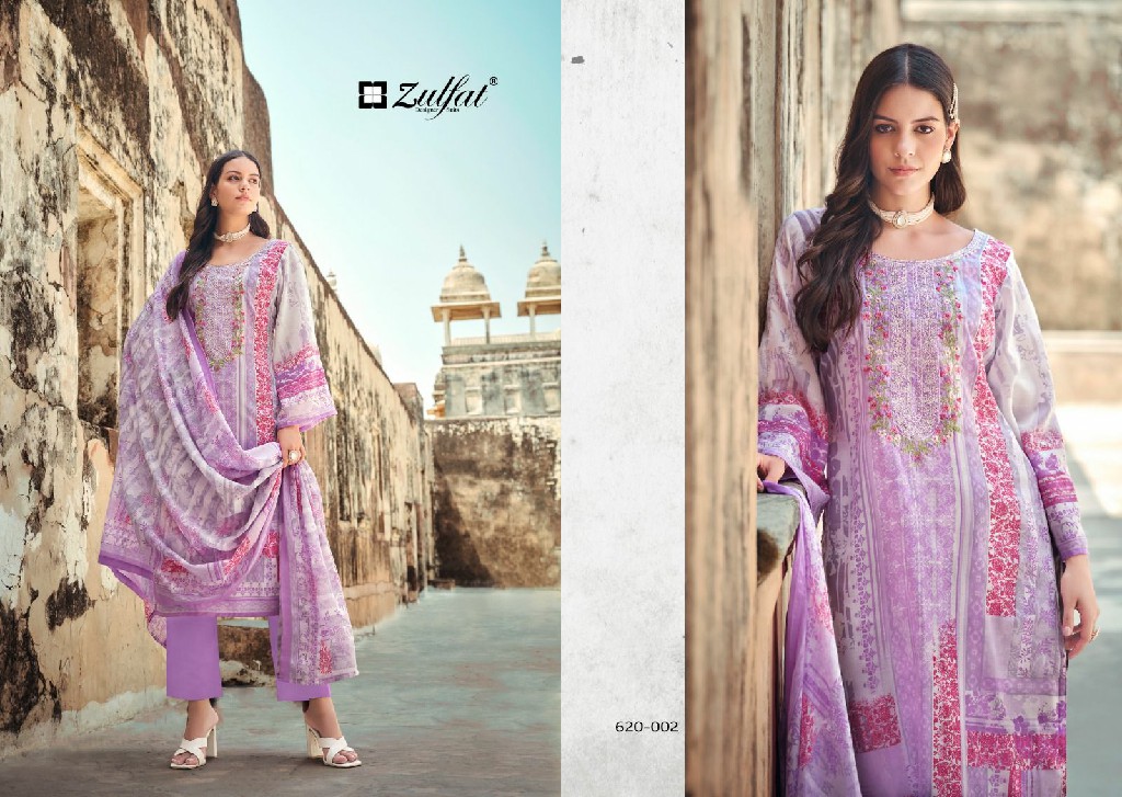 Zulfat Gulnaaz Wholesale Pure Cotton Designer Work Dress Material