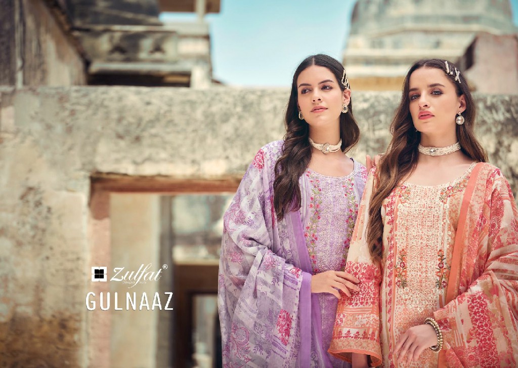 Zulfat Gulnaaz Wholesale Pure Cotton Designer Work Dress Material