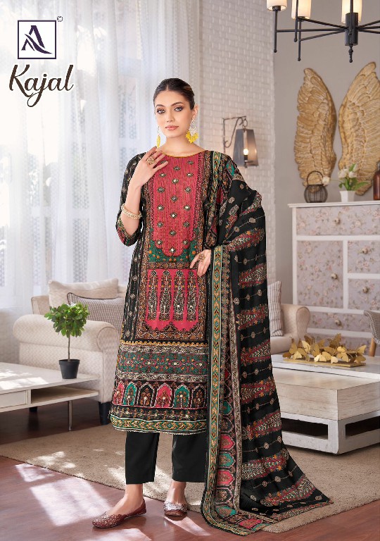 Alok Kajal Wholesale Pure Viscose Reyon With Fancy Hand Work Dress Material