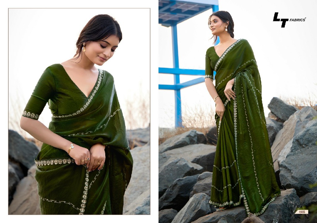 LT Fabrics Silver Stone Vol-8 Wholesale Nylon X Catonic Satin Pattern Party Wear Sarees