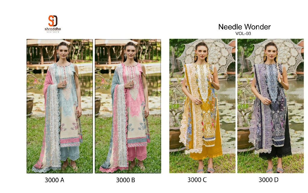 Shraddha Needle Wonder Vol-3 Wholesale Indian Pakistani Salwar Suits