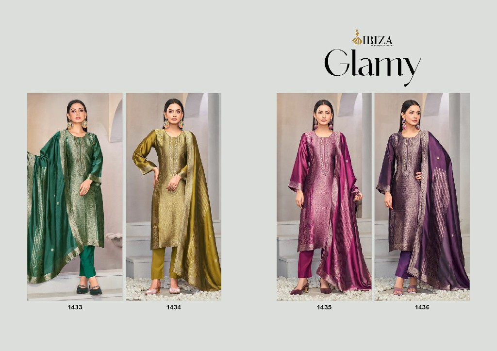 Ibiza Glamy Wholesale Pure Banglory Silk With Embroidery Work Suits