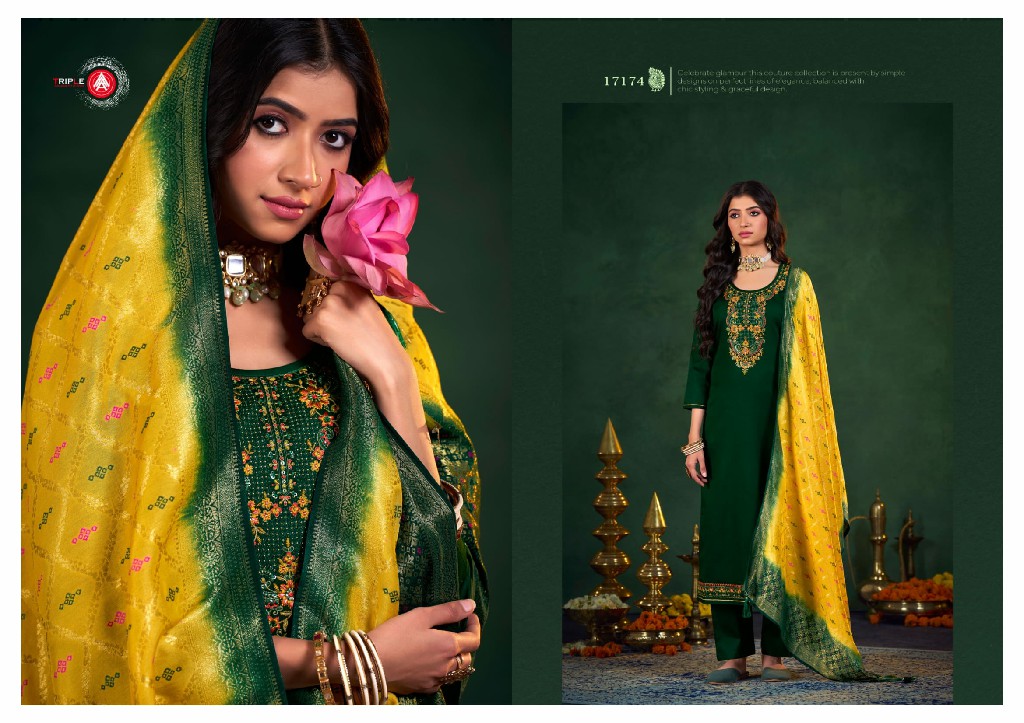 Triple AAA Heena Wholesale Jam Cotton With Work Dress Material