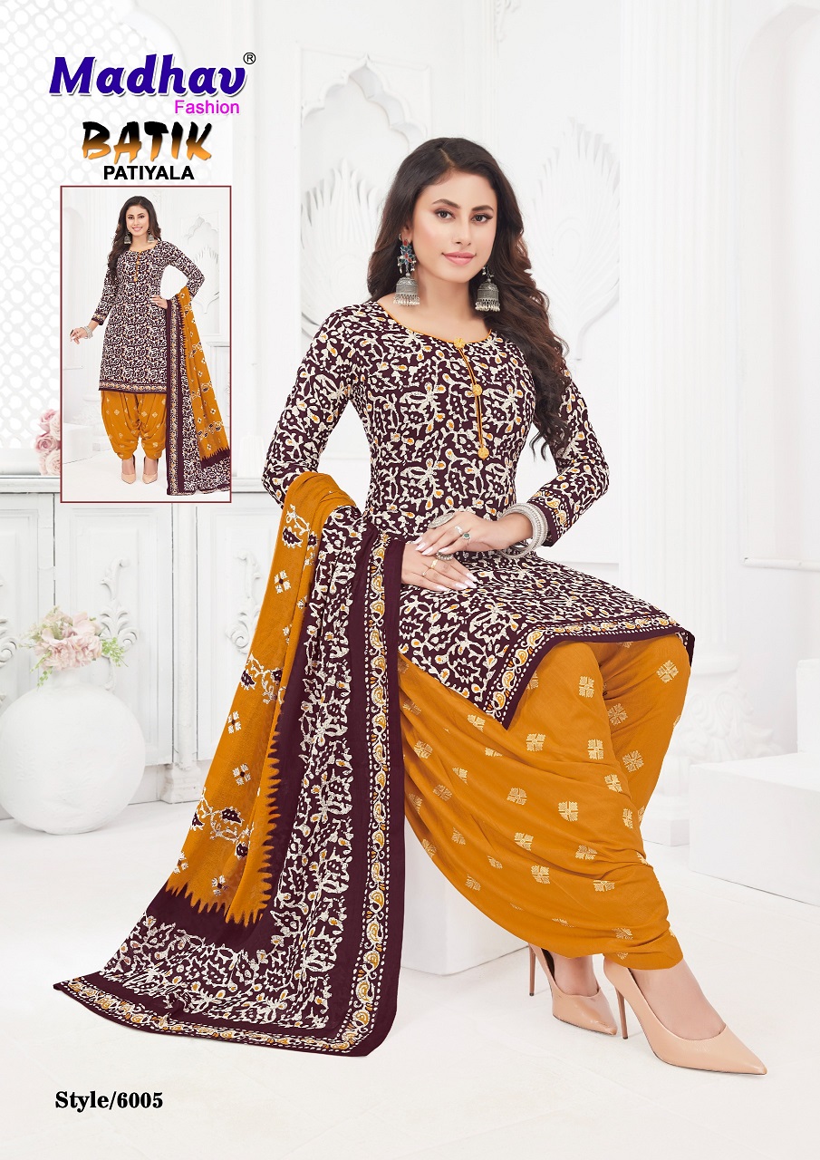 Madhav Batik Patiyala Vol-6 Wholesale Pure Cotton Printed Dress Material