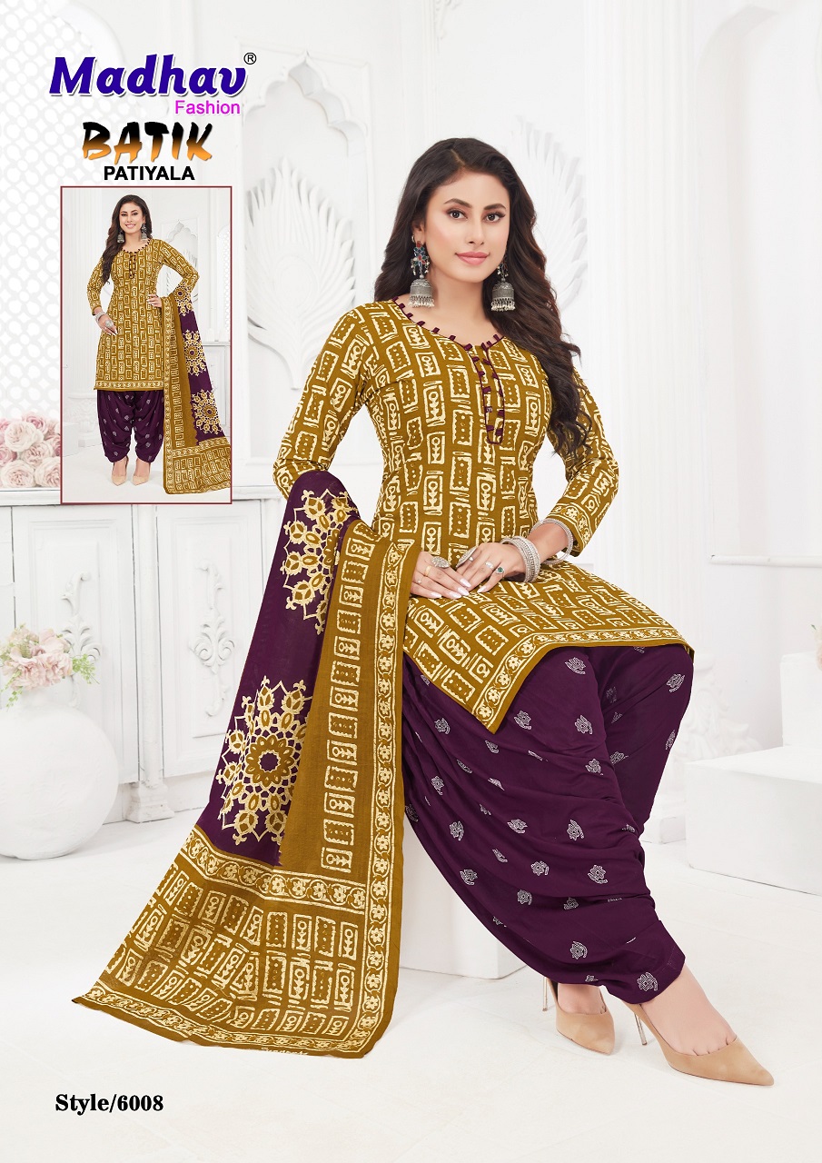 Madhav Batik Patiyala Vol-6 Wholesale Pure Cotton Printed Dress Material