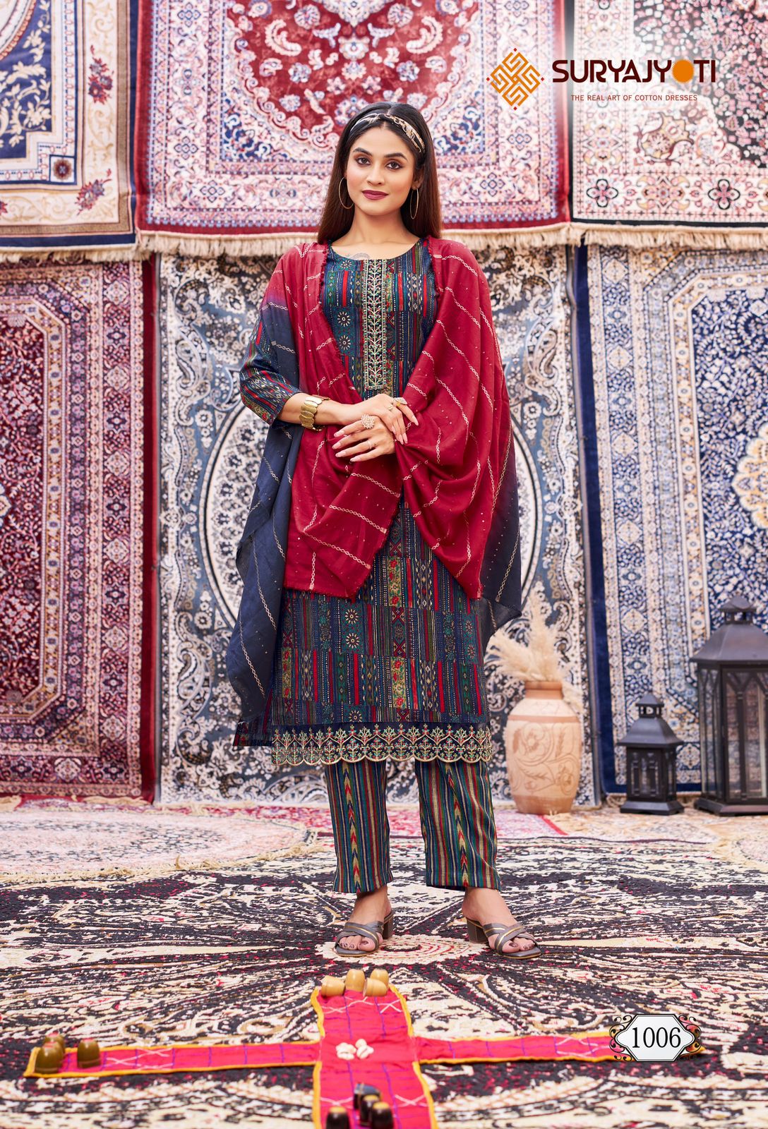 Suryajyoti Krati Vol-1 Wholesale Heavy Reyon Capsule Kurti With Pant And Dupatta
