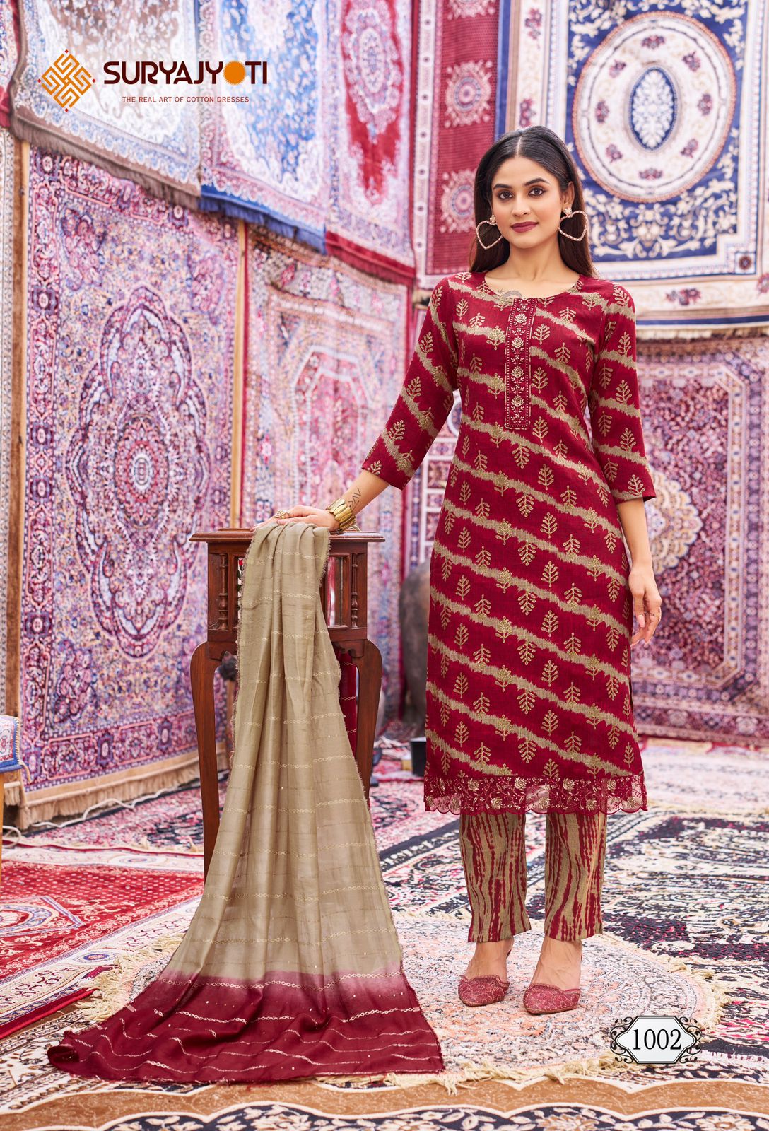 Suryajyoti Krati Vol-1 Wholesale Heavy Reyon Capsule Kurti With Pant And Dupatta