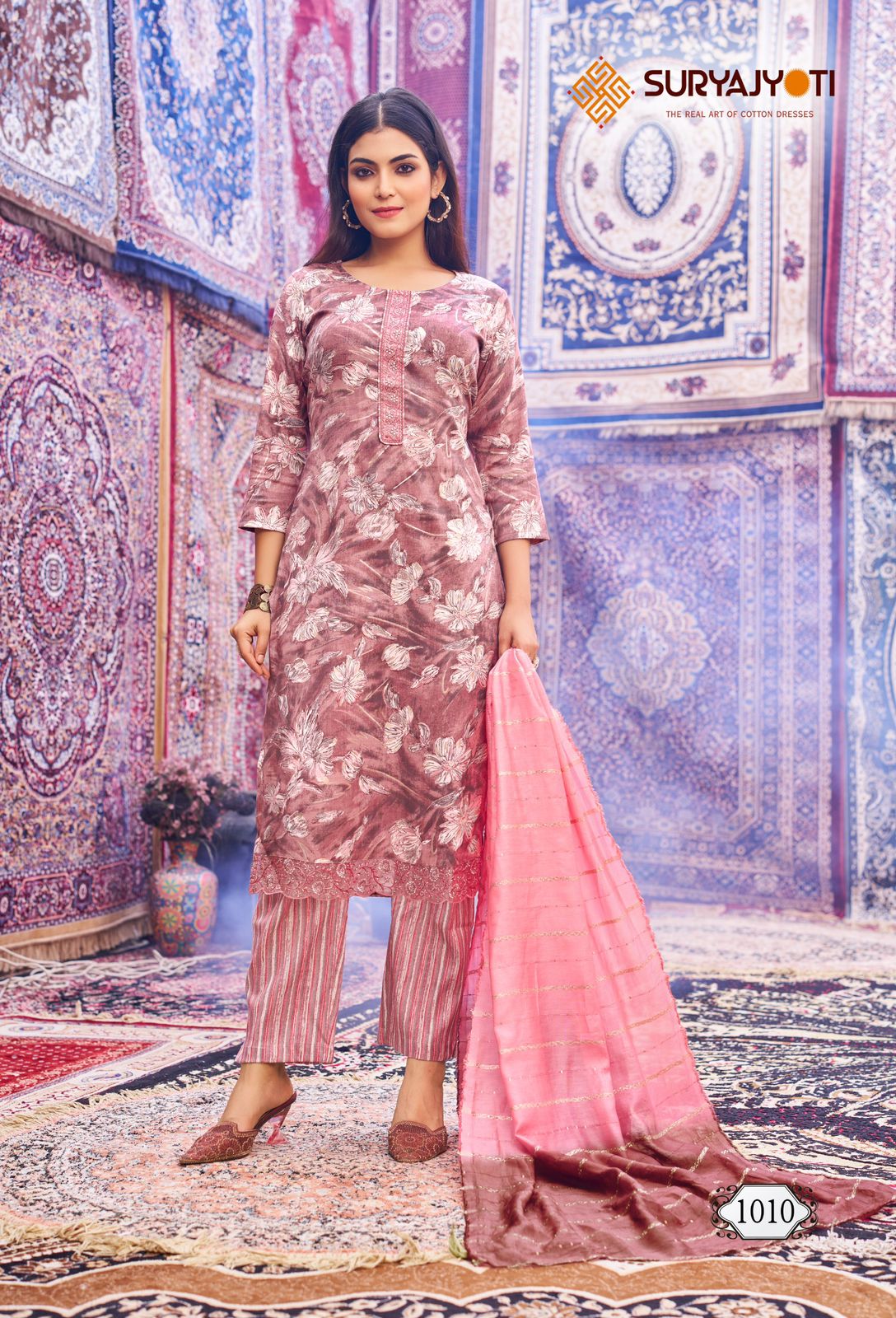 Suryajyoti Krati Vol-1 Wholesale Heavy Reyon Capsule Kurti With Pant And Dupatta