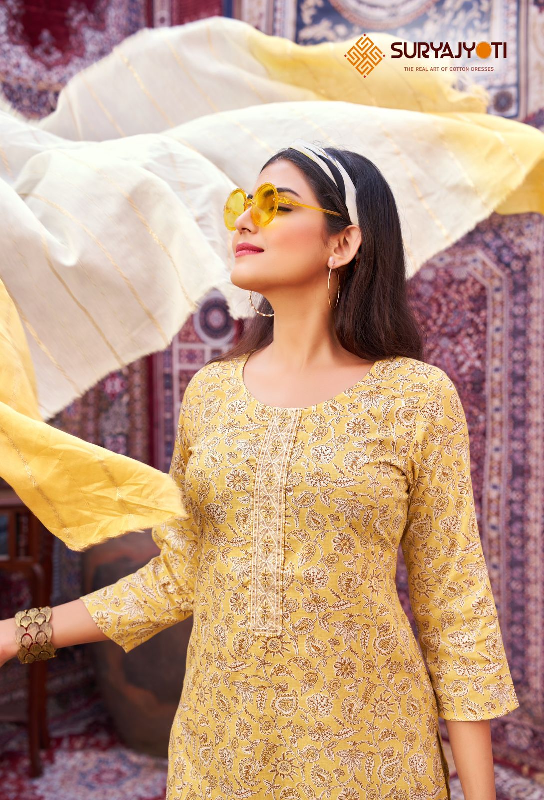 Suryajyoti Krati Vol-1 Wholesale Heavy Reyon Capsule Kurti With Pant And Dupatta