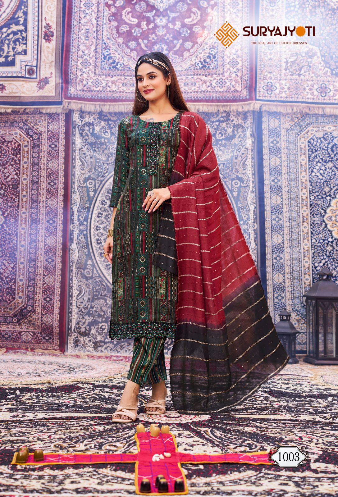 Suryajyoti Krati Vol-1 Wholesale Heavy Reyon Capsule Kurti With Pant And Dupatta