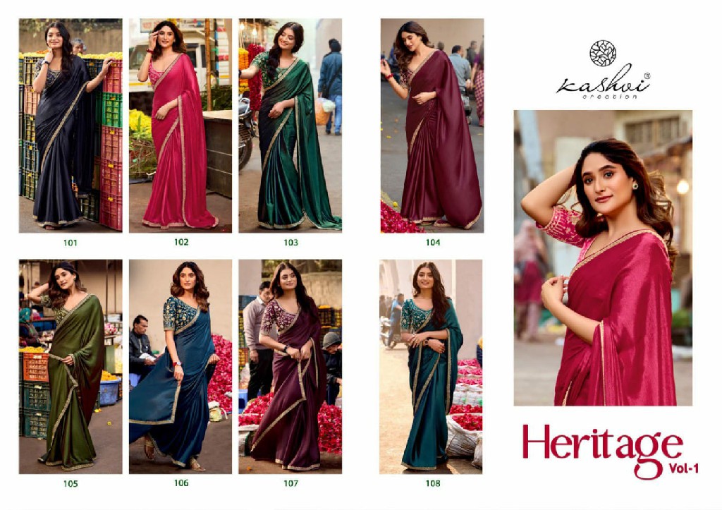 Kashvi Heritage Vol-1 Wholesale Soft Silk With Coding Less Fancy Sarees