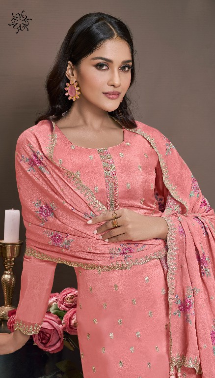 Vinay Kuleesh Zarkan Wholesale Embroidered Moongasilk With Hand Work Straight Suits
