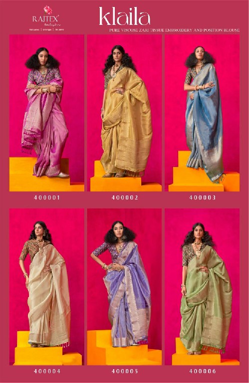 Rajtex Klaila Wholesale Pure Zari Tissue Handloom Silk Sarees