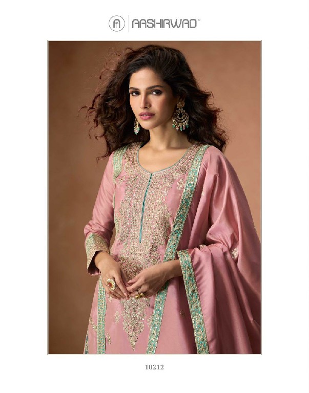 Aashirwad Tashi Wholesale Organza Simer Silk Free Size Stitched Suits