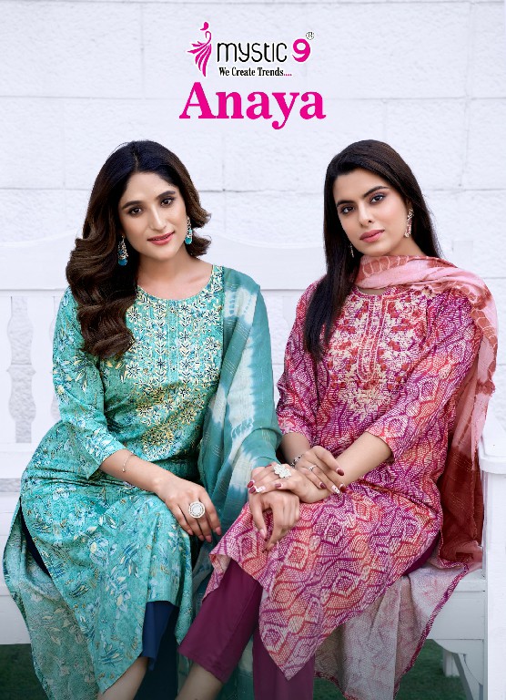 Mystic 9 Anaya Vol-1 Wholesale Straight Cut Top With Pant And Dupatta