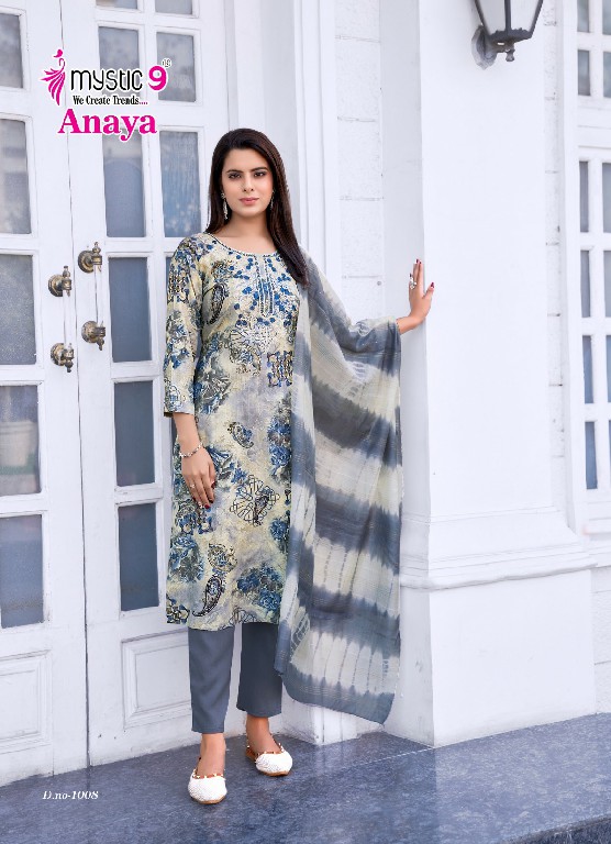 Mystic 9 Anaya Vol-1 Wholesale Straight Cut Top With Pant And Dupatta