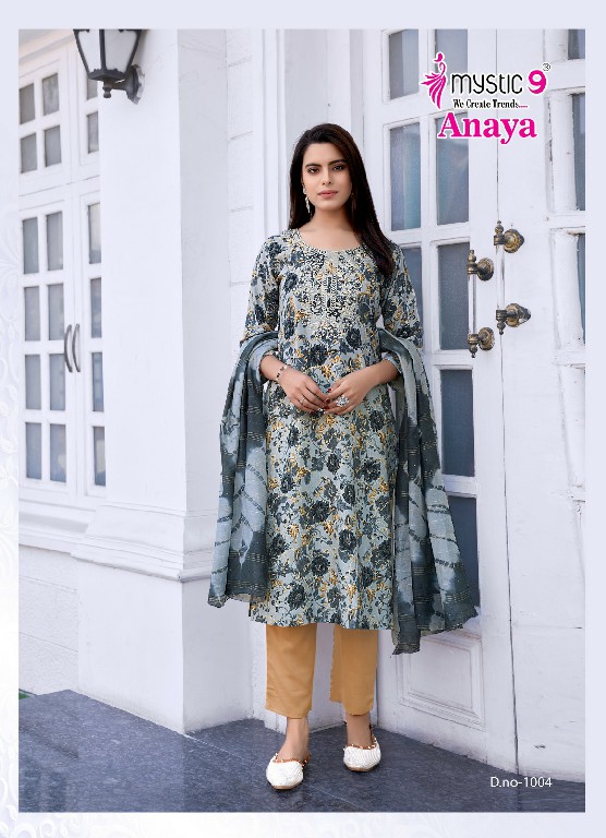 Mystic 9 Anaya Vol-1 Wholesale Straight Cut Top With Pant And Dupatta